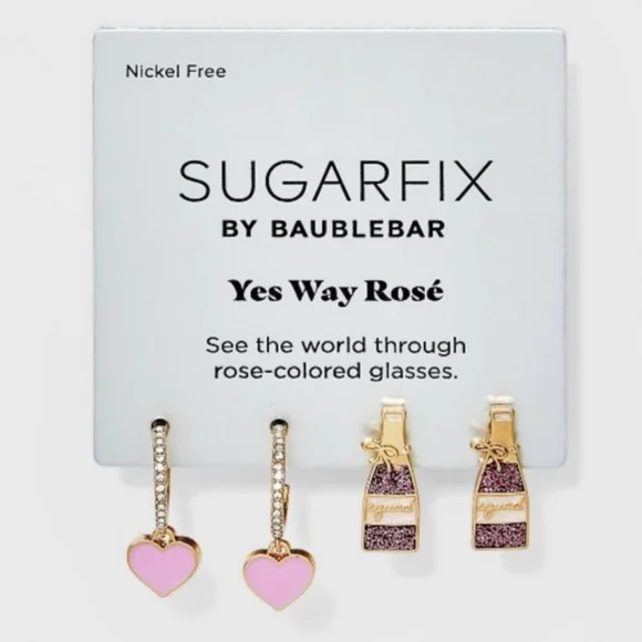 Baublebar Yes Way Rosé Earring Set Sugarfix BN - Picture 3 of 3